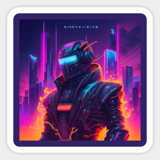 Retrowave Robot #5 Sticker